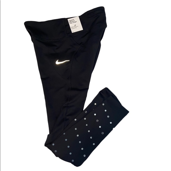 NEW Nike Womens Fast Flash Runway Graphic Running Black Tights DM1553-010 Medium - Picture 1 of 7
